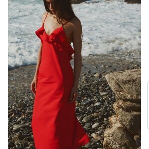 Zara Vibrant Red Backless Dress